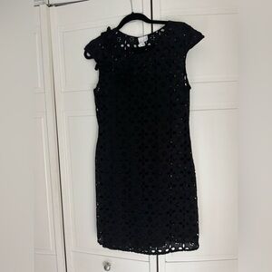 2B.Rych Black Floral Eyelet Mini Dress